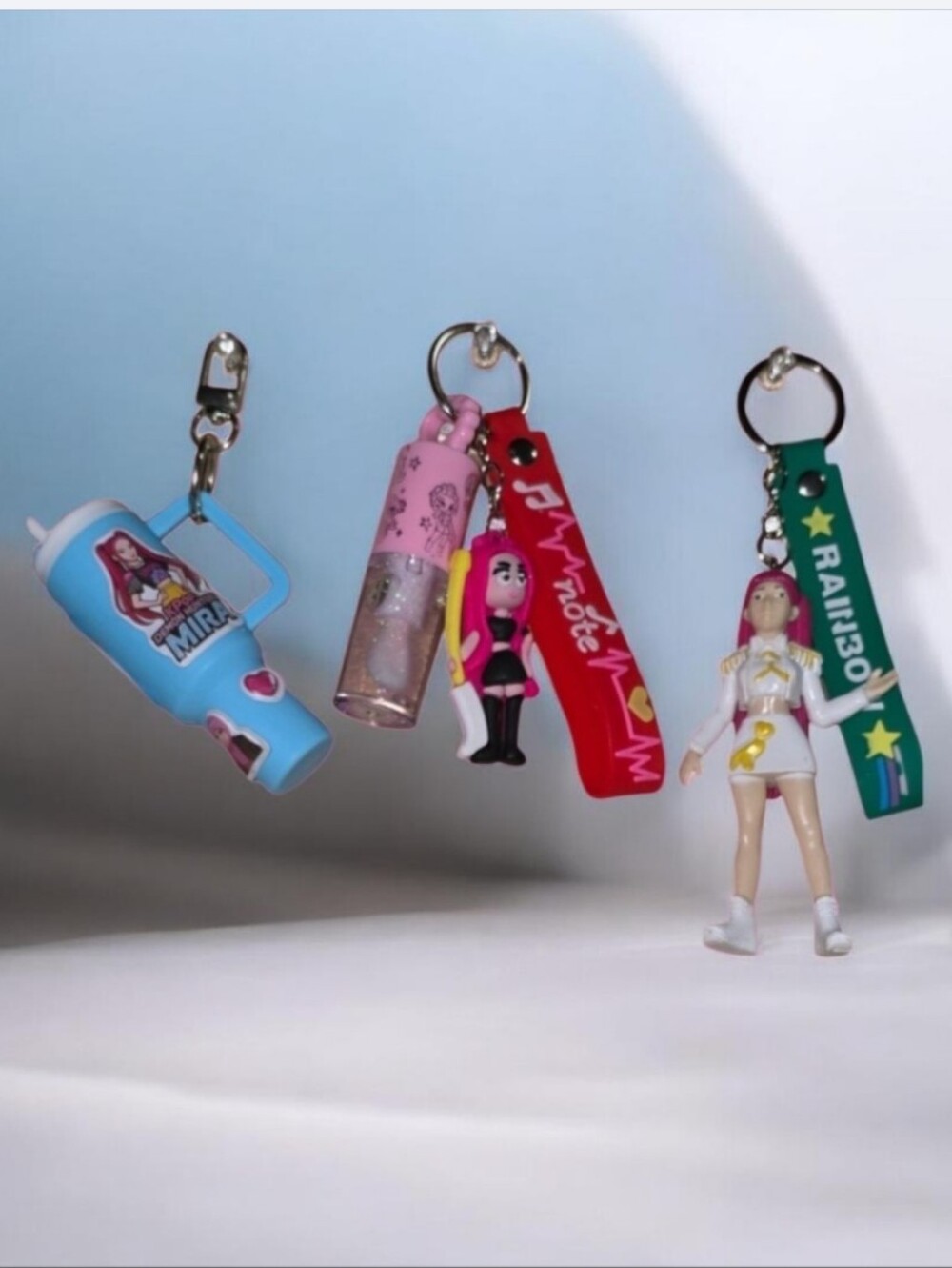 Pink Lip Gloss & Doll Keychain Set for Kids - Unbranded